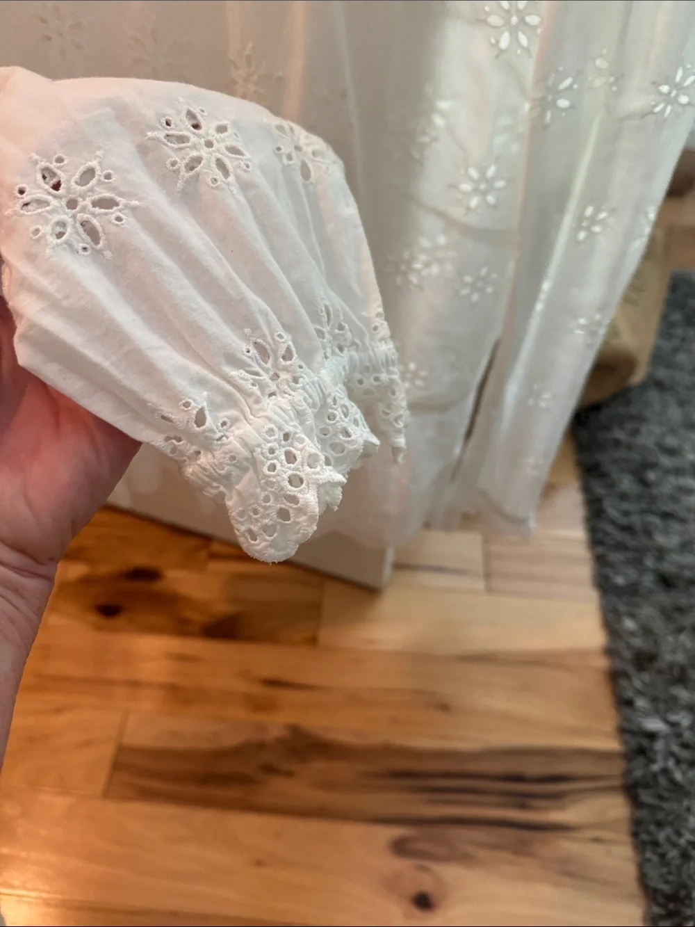 Madewell White Eyelet Peasant Blouse